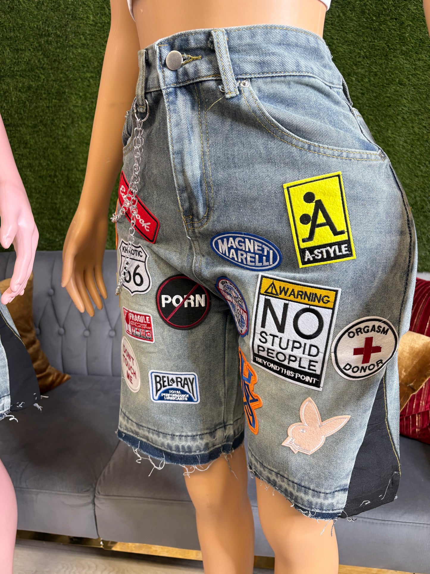 Patch work shorts