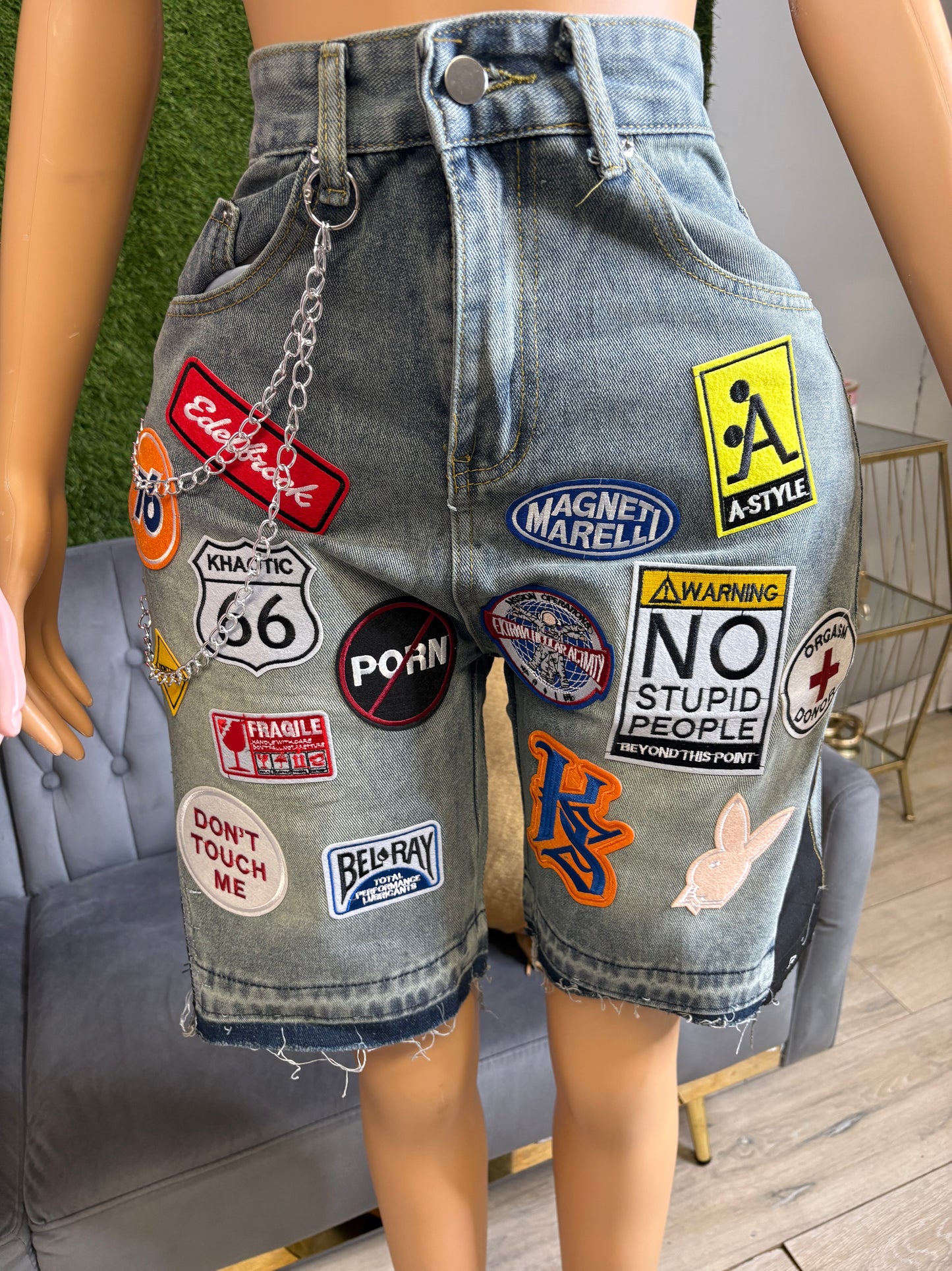 Patch work shorts